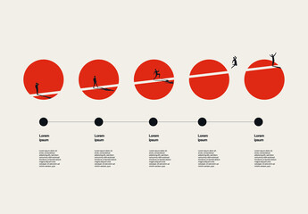 Growth and Progress Infographic Template with 5 stages
