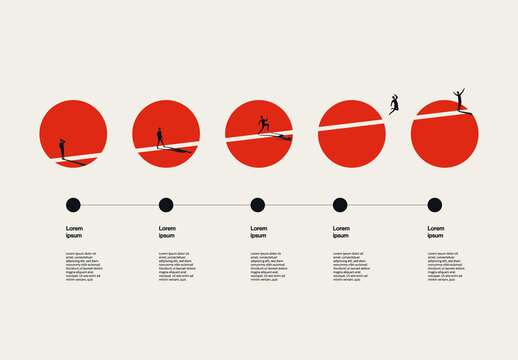 Growth and Progress Infographic Template with 5 stages