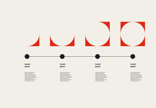 Growth and Progress Infographic Template with Negative Circles