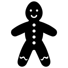 Gingerbread man silhouette vector isolated on white background