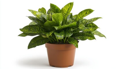 Snake Plant in Pot on White Surface with Clean Lines for Modern Indoor Home Decoration