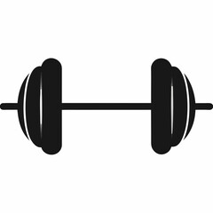heavy weight barbell silhouette vector isolated on white background