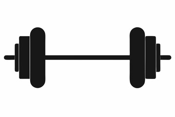heavy weight barbell silhouette vector isolated on white background
