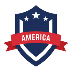 American Shield with America Text vector on white Background
