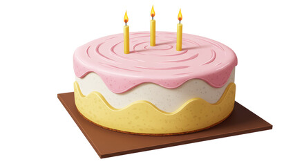 Isolated Birthday Cake