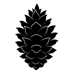 Pinecone silhouette vector isolated on white background