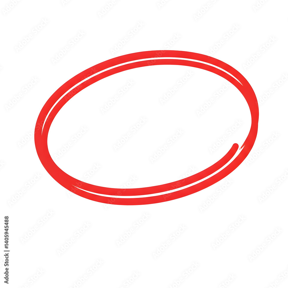 Poster red circular spiral stroke isolated on transparent background. red double circle png.