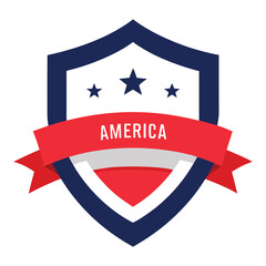 American Shield with America Text vector on white Background