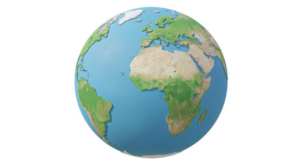 Isolated 3D Render of Planet Earth