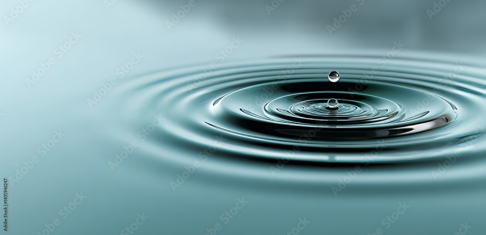 Poster the background features a clean and transparent water texture with ripples and a wave in an abstract