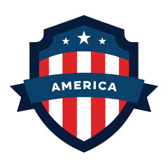 American Shield with America Text vector on white Background