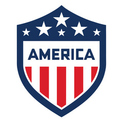 American Shield with America Text vector on white Background