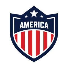 American Shield with America Text vector on white Background