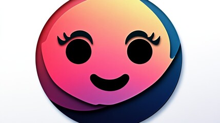 Circular Logo for a Meme News Account Featuring a Vibrant Design With a Smiley Face, Perfect for Engaging Social Media Followers