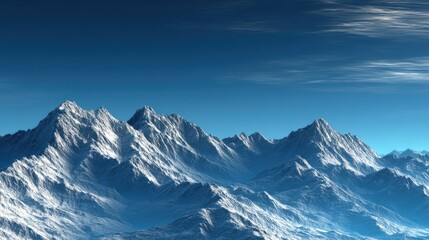Mountain range under a clear blue sky at dawn