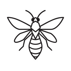 Paper quilling wasp handmade insect icon