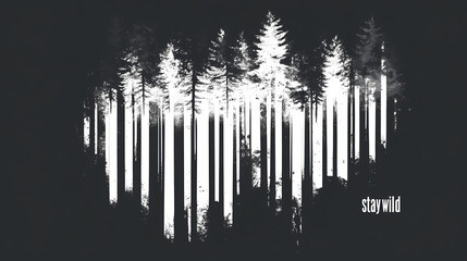 Fototapeta premium stay wild minimalist forest