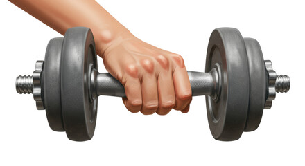Isolated Hand Holding Dumbbell