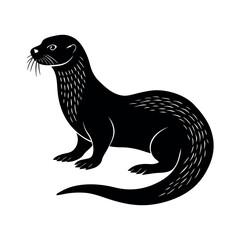 Vector animal art- seal silhouette drawing