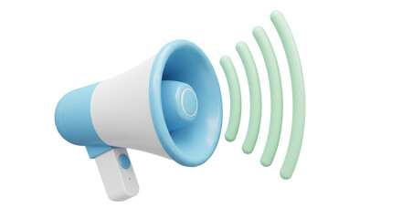 Isolated megaphone with sound waves illustration