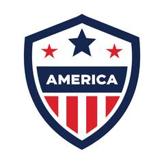 American Shield with America Text vector on white Background