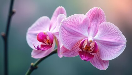 Delicate petals of orchids unfurl in a tapestry of pastel hues, orchid, flowers, petals