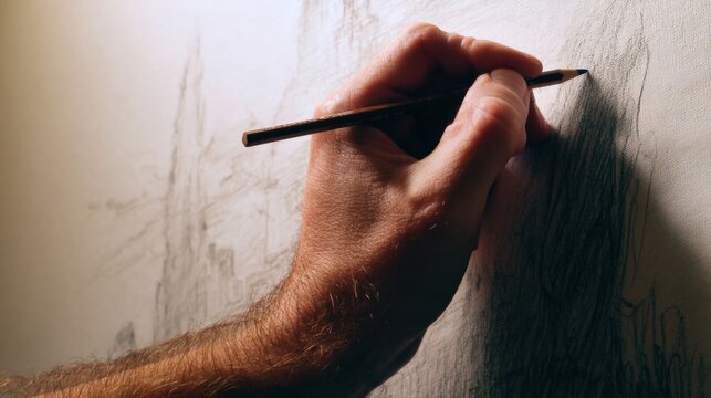 Hand drawing itself on a canvas, creating a paradox
