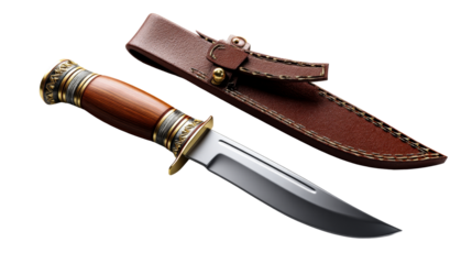 Decorative knife with leather sheath designed for collectors