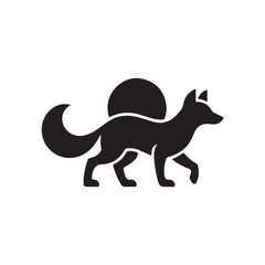 fox vector silhouette outline illustration