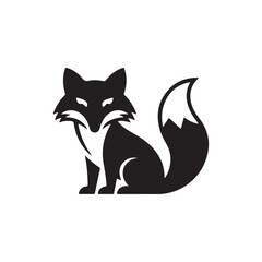 Obraz premium fox vector silhouette outline illustration