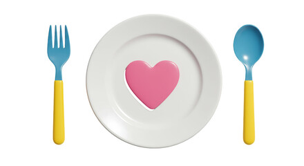 Isolated Plate with Heart Symbol