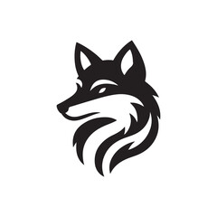 Obraz premium fox vector silhouette outline illustration