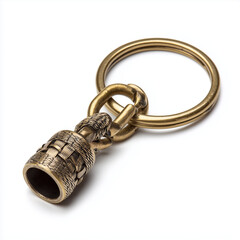 Elevate Everyday Essentials with the Brass Keychain Showcasing Classic Charm Against a Clean White Background