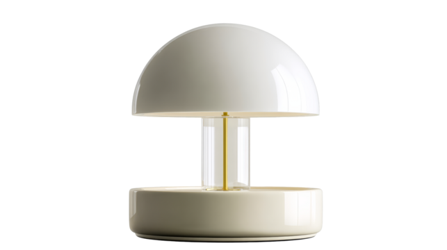 Sleek spherical lamp design on a clear background