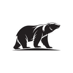 polar bear vector silhouette clip art logo design