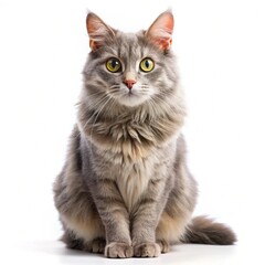 Obraz premium beautiful-grey-cat-isolated-on-a-white