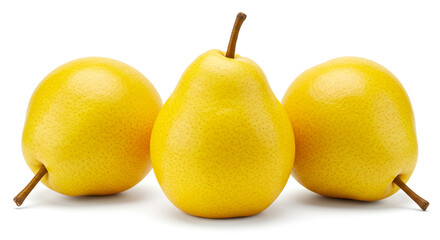 Three ripe golden pears juicy fruit delicious autumn harvest healthy eating