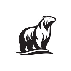 polar bear vector silhouette clip art logo design