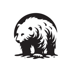 polar bear vector silhouette clip art logo design