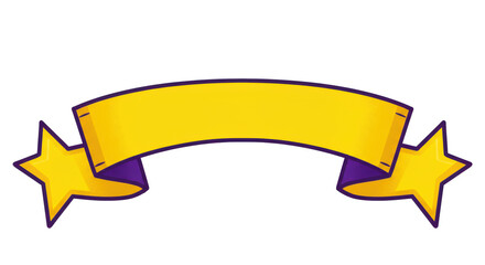 Isolated Yellow Ribbon with Stars