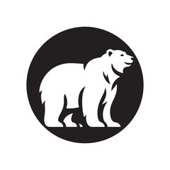 polar bear vector silhouette clip art logo design