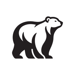 polar bear vector silhouette clip art logo design