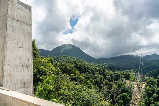 View over Roseau Valley on Dominica (Caribbean), site of aerial tramway construction
