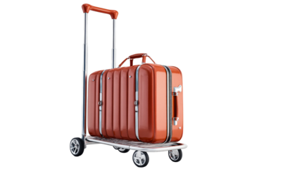 Sturdy luggage with wheeled cart for travel convenience