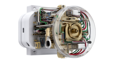 Detailed view of complex electronic circuitry in modern device