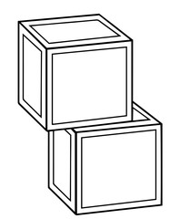 Two stacked building blocks symbolizing educational toys for children, promoting building play, development and creativity through hands-on activities.

