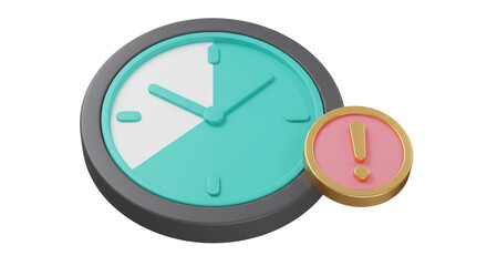 Isolated Deadline Clock with Exclamation Point