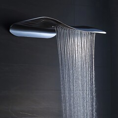Modern stainless steel rain shower relaxing bathroom fixture image