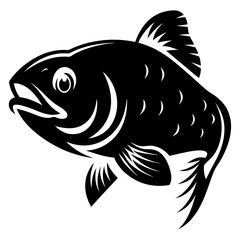 A Striking Black and White Illustration of a Large Fish