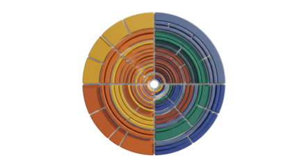 Isolated Colorful Circle Segment